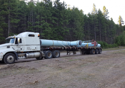 Ludeman Trucking - Pipe spool on delivery north of Bear Lake